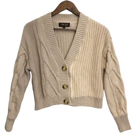 Truth Soul Armor Multi-Knit Cardigan Sweater Size S - Picture 2 of 13